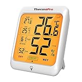 ThermoPro TP53 digitales Thermo-Hygrometer Thermometer Hygrometer Raumluftüberwachtung Temperatur und Luftfeuchtigkeitmessgerät mit Hintergrundbeleuchtung