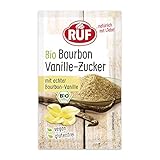 RUF Bio Bourbon Vanille Zucker, natürliches Bourbon Vanille Aroma für Schlagsahne, Quarkspeisen, Milchmix und Gebäck, glutenfrei und vegan, 3 x 8g