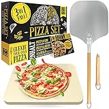 Pizzastein für Backofen & Gasgrill inkl. Pizzasschieber