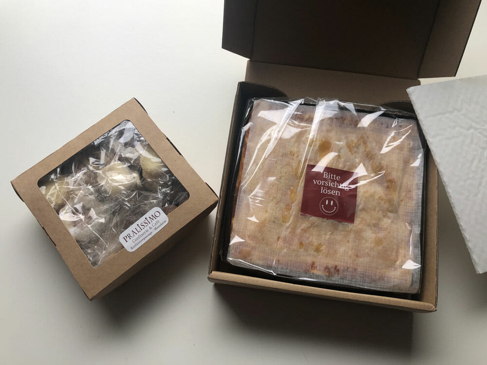 Glutenfreie Kuchen und glutenfreies Gebäck: die Verpackung von Pralissimo