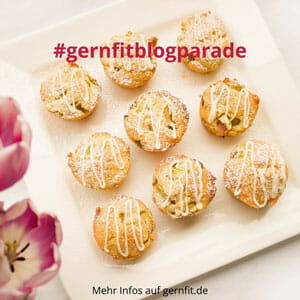 Blogparade Erdbeerrezepte Erdbeer-Rhabarber-Muffin