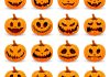 Kürbis schnitzen für Halloween – Vorlage für 16 gruselige Kürbisgesichter