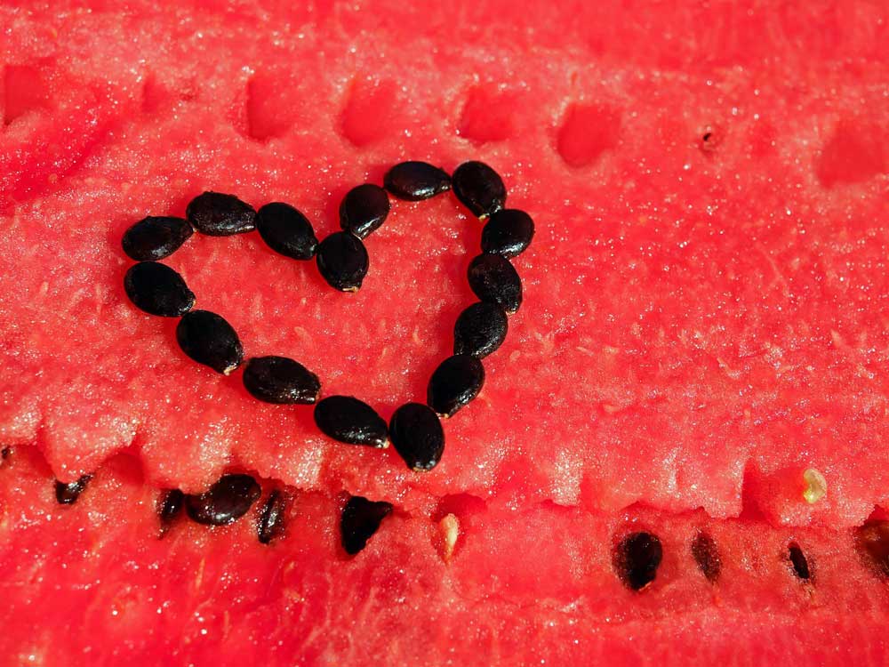 Wassermelone - Kerne in Herzform